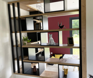 Étagère double coté étagère séparation mur 2 faces